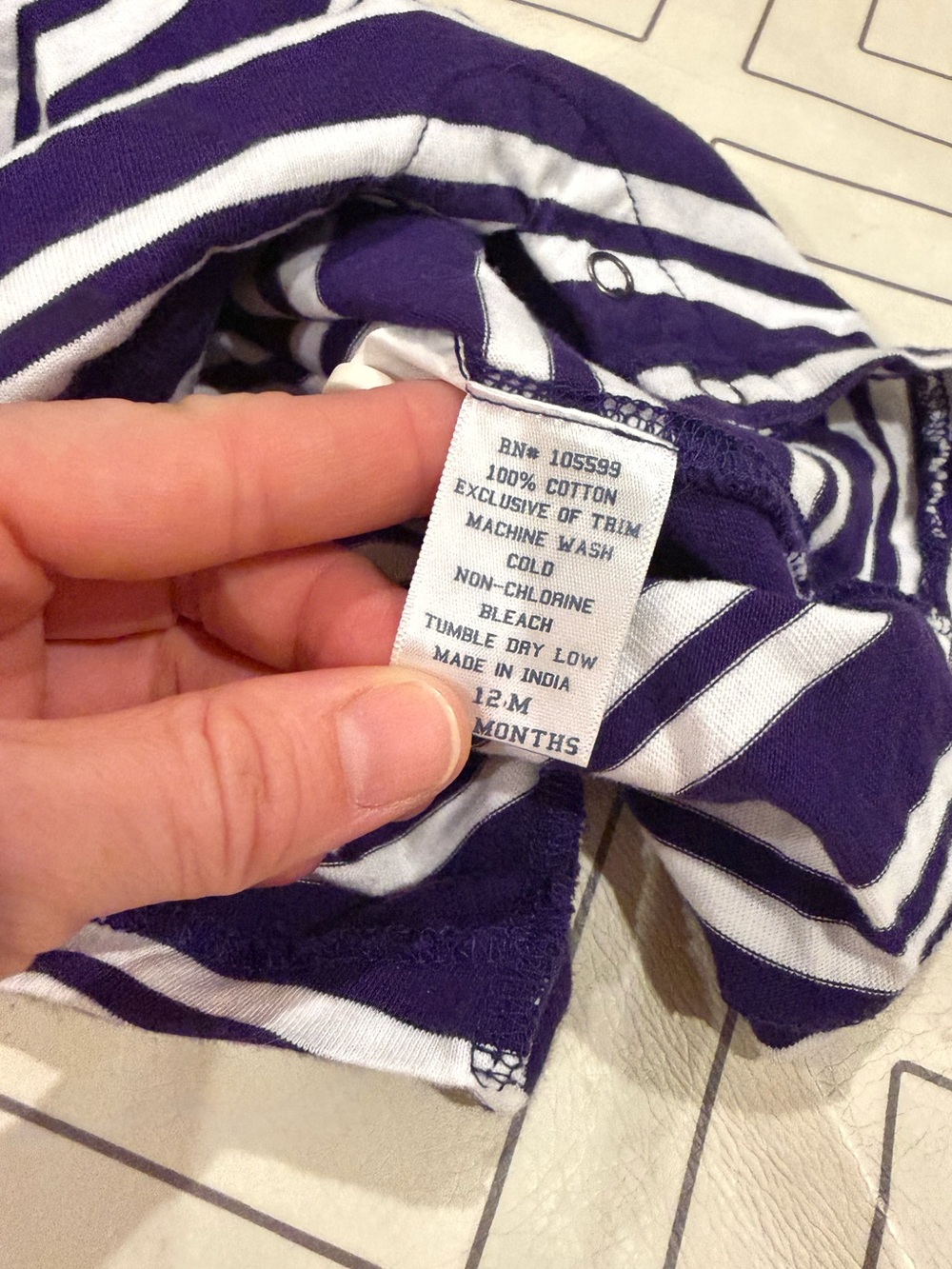 Garb Purple and White Striped LSU Polo Romper - Picture 7 of 11